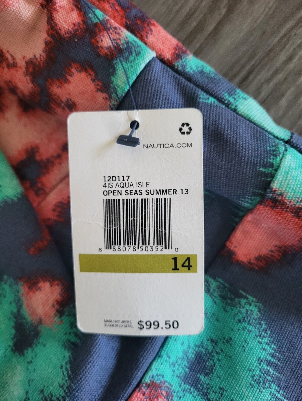 Nautica Cotton Print Sheath Dress Size 14 NWT - Picture 9 of 10